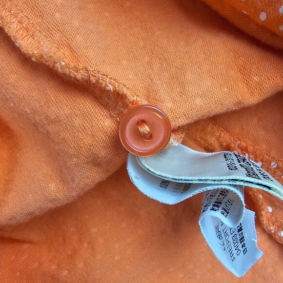 L.L.Bean Short/Long-Sleeve Blouse Coral/Orange Women's Size Large - Picture 9 of 13